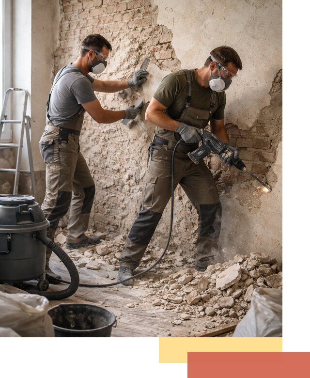 Демонтаж штукатурки со стен в Назрани быстро и аккуратно