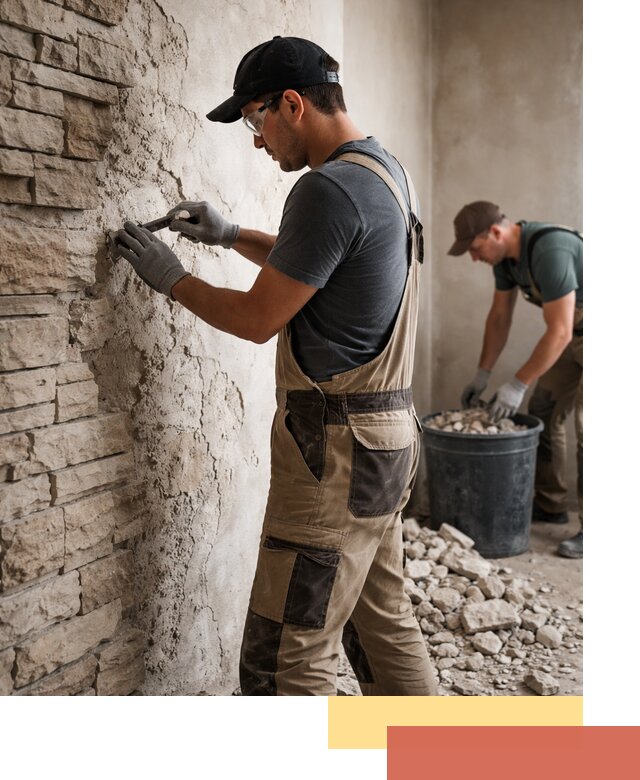 Демонтаж декоративного камня в Назрани профессионально и безопасно