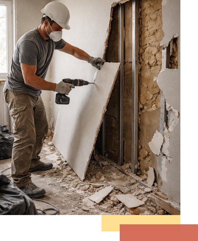 Демонтаж гипсокартона со стен в Назрани качественно и быстро