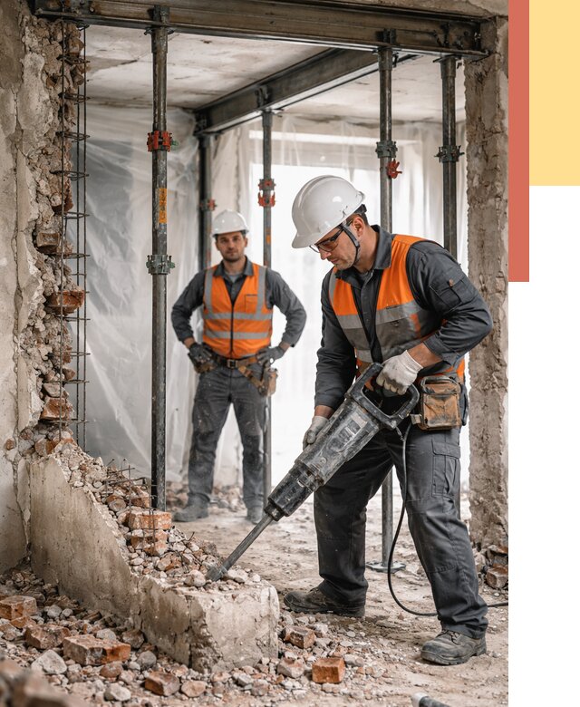 Снос несущих стен в Назрани от 10529 руб. — демонтаж несущей стены под ключ | ОТДЕЛОЧНИК-Нзр