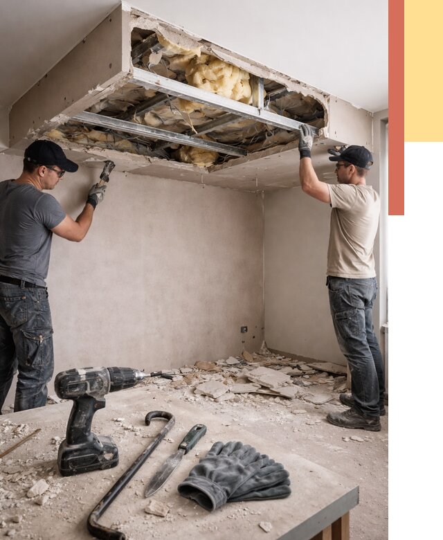 Демонтаж короба из гипсокартона в Назрани от 1561 руб. — быстро и недорого | ОТДЕЛОЧНИК-Нзр