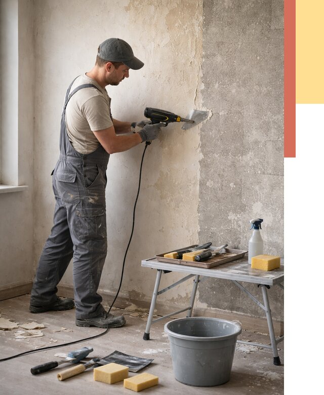 Очистка стен от клея в Назрани от 1900 руб. — снятие и удаление клея со стен | ОТДЕЛОЧНИК-Нзр