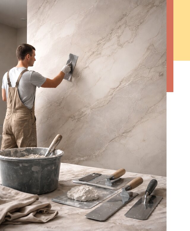 Декоративная штукатурка под мрамор в Назрани от 2876 руб./м² — быстро и недорого | ОТДЕЛОЧНИК-Нзр