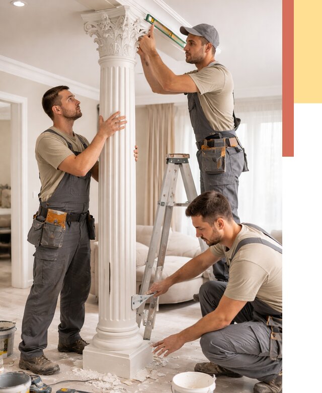 Установка декоративных колонн в Назрани от 12326 руб. под ключ | ОТДЕЛОЧНИК-Нзр