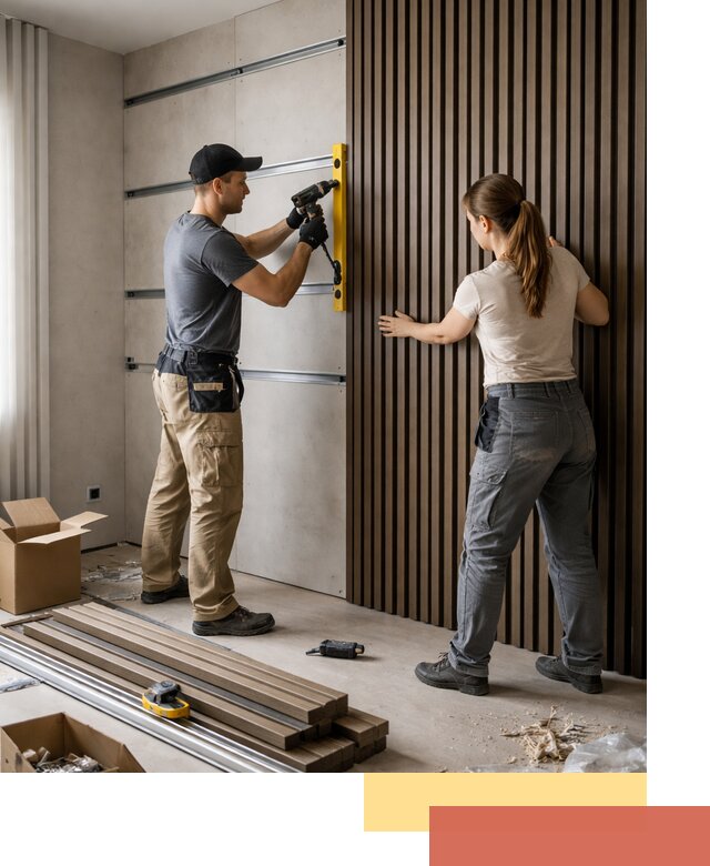 Монтаж реечных панелей на стены в Назрани