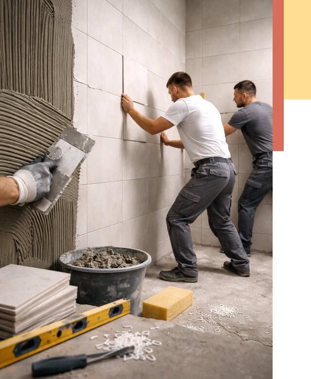 Укладка плитки на стены в Назрани от 873 руб. — качественно и недорого | ОТДЕЛОЧНИК-Нзр