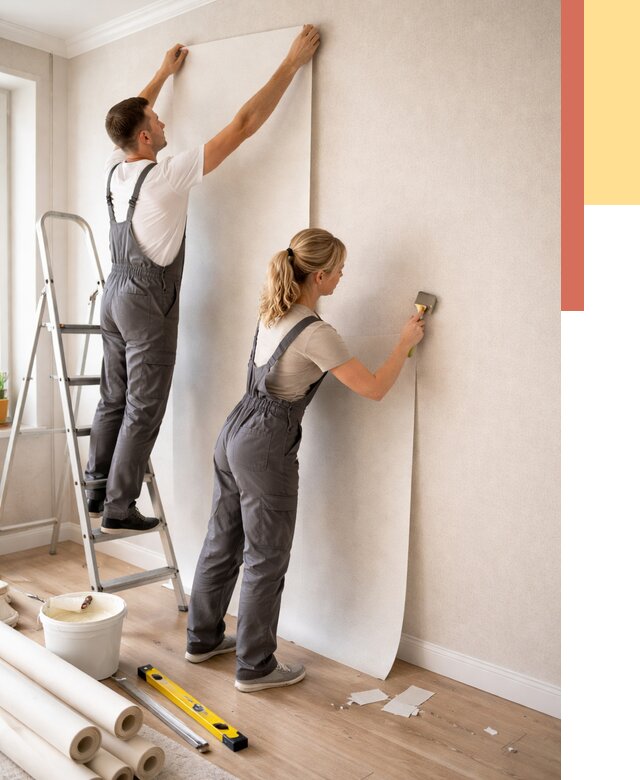 Поклейка флизелиновых обоев в Назрани от 6163 руб. | Быстро и недорого — ОТДЕЛОЧНИК-Нзр