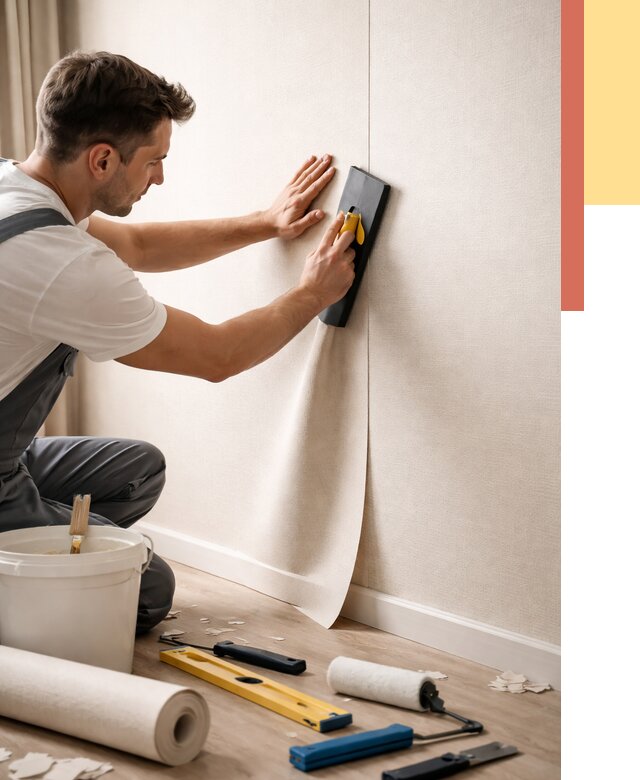 Поклейка виниловых обоев в Назрани от 4622 руб. | Быстро и недорого — ОТДЕЛОЧНИК-Нзр