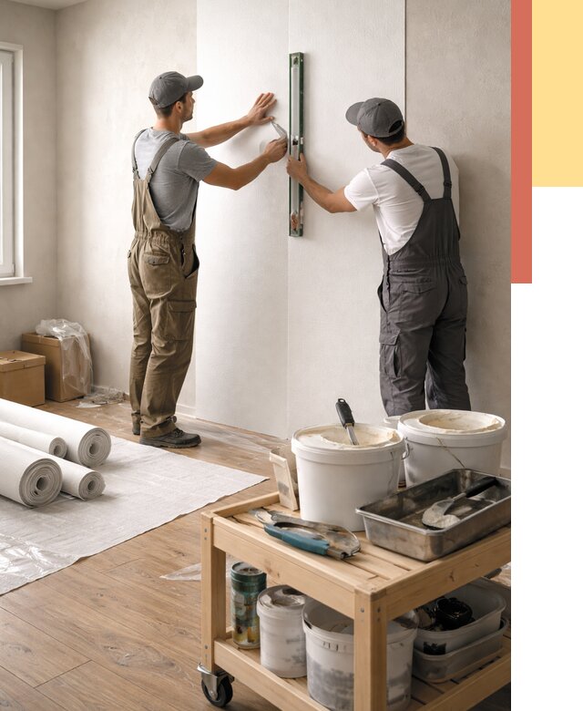 Поклейка стеклообоев в Назрани от 6677 руб. за м2 — быстро и недорого | ОТДЕЛОЧНИК-Нзр