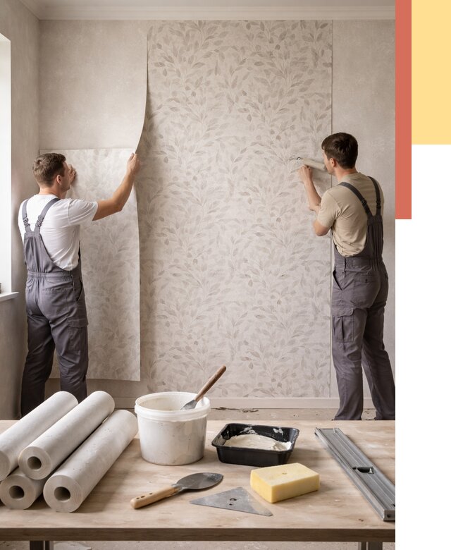 Поклейка обоев с подбором рисунка в Назрани от 3595 руб. | ОТДЕЛОЧНИК-Нзр - быстро и недорого