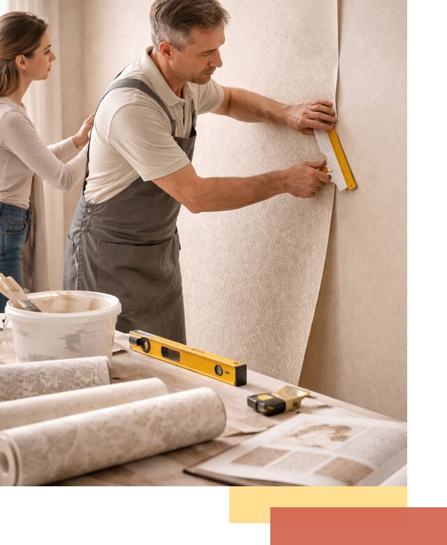 Поклейка обоев с подбором рисунка в Назрани