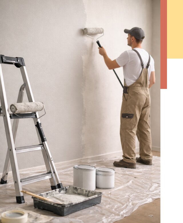 Покраска стен латексной краской в Назрани от 4622 руб. за м2 | ОТДЕЛОЧНИК-Нзр