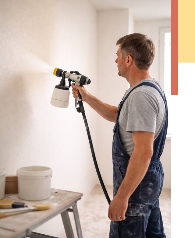 Покраска стен краскопультом в Назрани от 7704 руб. — механизированная покраска | ОТДЕЛОЧНИК-Нзр