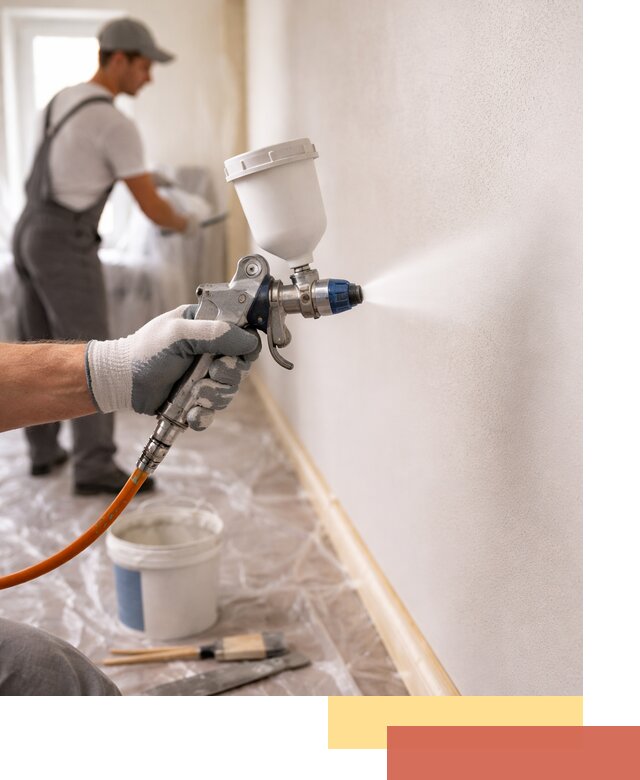 Покраска стен краскопультом в Назрани быстро и качественно