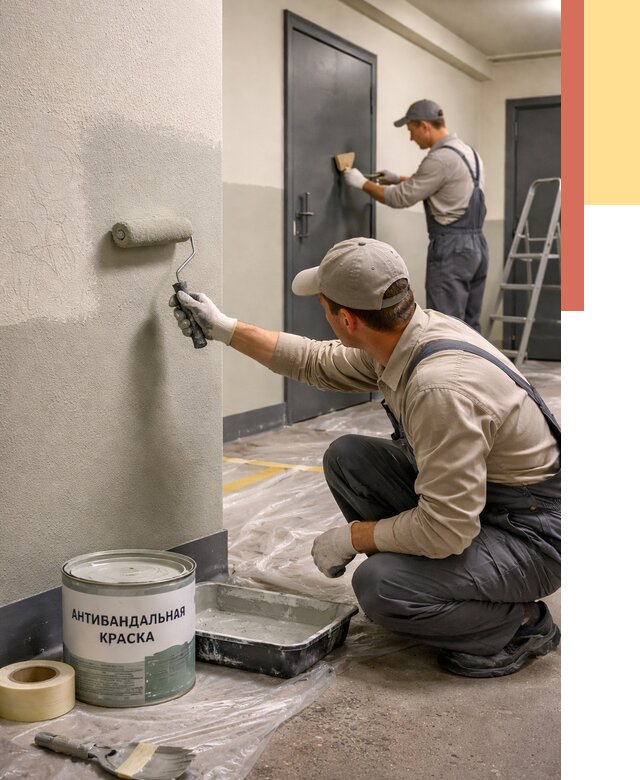Покраска стен антивандальной краской в Назрани от 4622 руб./м² под ключ | ОТДЕЛОЧНИК-Нзр