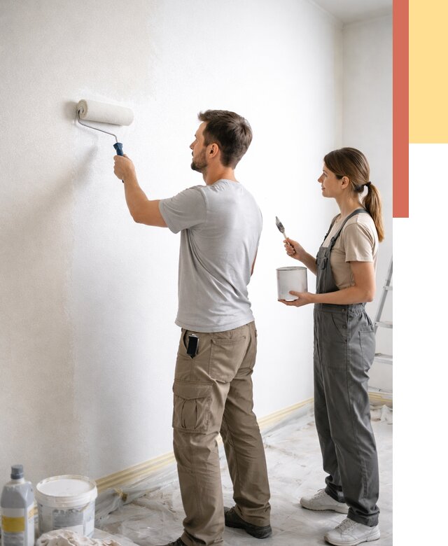 Окраска стен по стеклохолсту в Назрани от 4622 руб/м² под ключ | ОТДЕЛОЧНИК-Нзр