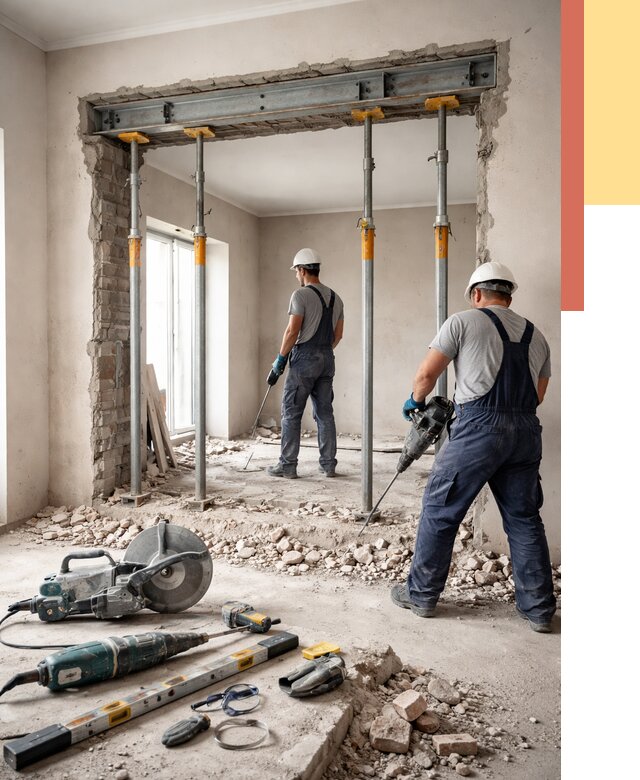 Прорезка проема в стене в Назрани от 4622 руб. — быстро и недорого | ОТДЕЛОЧНИК-Нзр