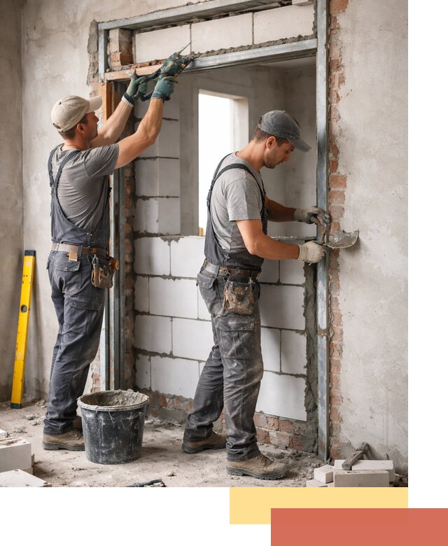 Закладка дверного проема под ключ в Назрани: демонтаж, монтаж, отделка