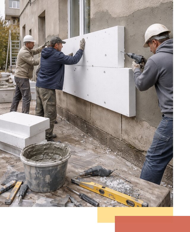 Утепление наружных стен пенопластом в Назрани