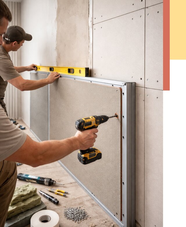 Шумоизоляция стен панелями ЗИПС в Назрани от 2260 руб./м² под ключ | ОТДЕЛОЧНИК-Нзр