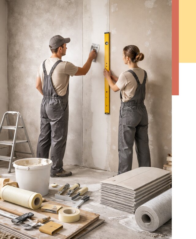 Отделка стен в Назрани от 1541 руб/м² — недорого, быстро, под ключ | ОТДЕЛОЧНИК-Нзр