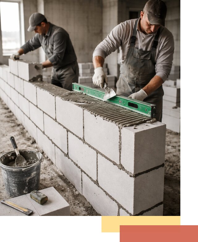 Кладка перегородок из газобетона в Назрани быстро и качественно