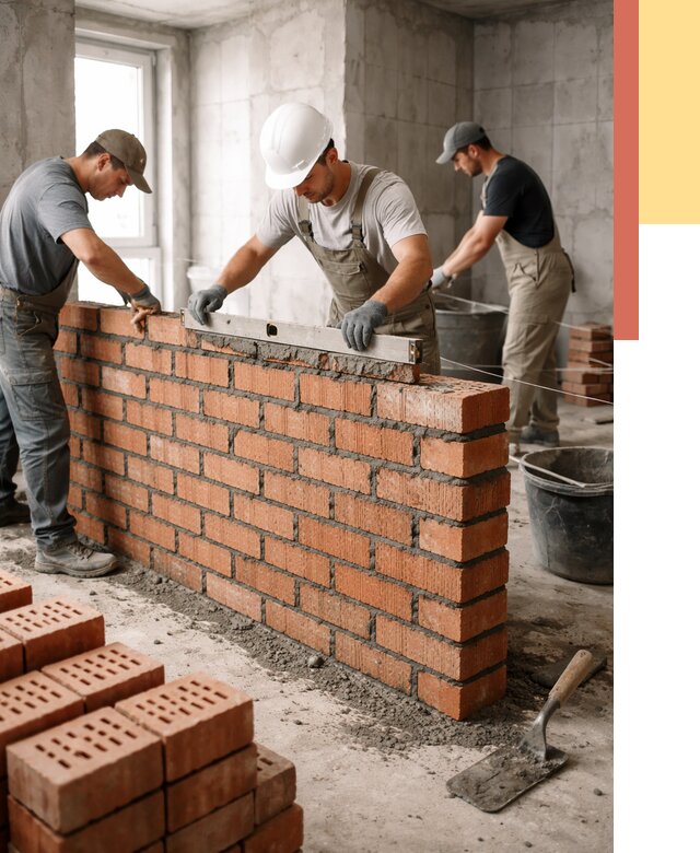 Кладка перегородок из кирпича в Назрани от 3595 руб. за м² | ОТДЕЛОЧНИК-Нзр