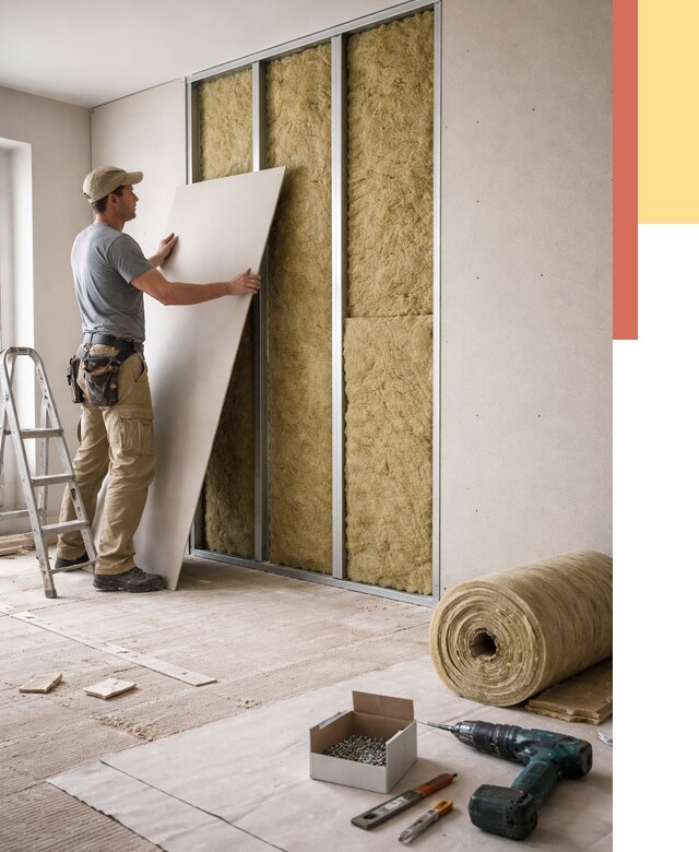 Перегородка из гипсокартона с шумоизоляцией в Назрани от 3205 руб. | ОТДЕЛОЧНИК-Нзр