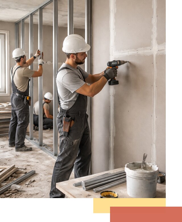 Перегородки из огнестойкого гипсокартона в Назрани под ключ