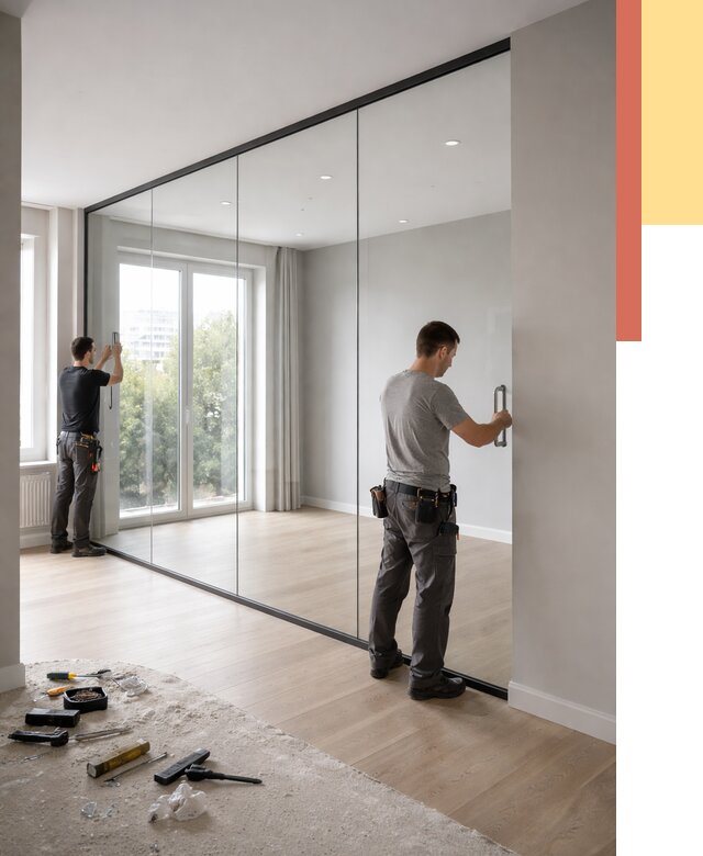 Изготовление стеклянных перегородок в Назрани от 12686 руб. под ключ | ОТДЕЛОЧНИК-Нзр