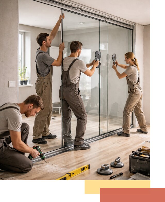 Изготовление стеклянных перегородок на заказ в Назрани