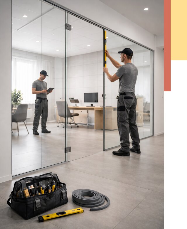 Цельностеклянные перегородки под ключ в Назрани от 9758 руб. — монтаж и цены | ОТДЕЛОЧНИК-Нзр