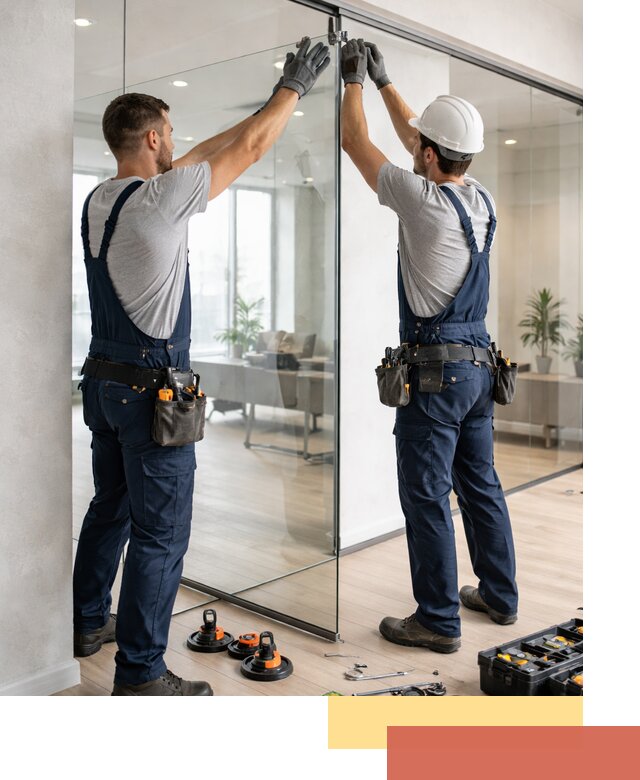 Безрамные стеклянные перегородки под ключ в Назрани