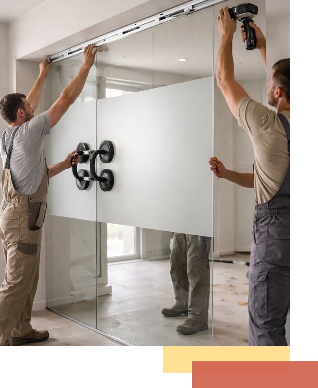 Матовые стеклянные перегородки под ключ в Назрани