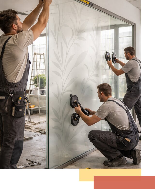 Стеклянные перегородки с рисунком на заказ в Назрани