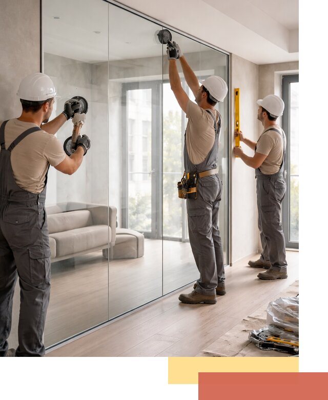 Перегородки из закаленного стекла в Назрани для офисов и квартир