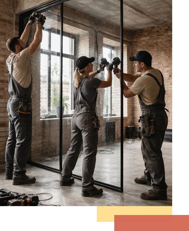 Стеклянные перегородки лофт — изготовление и монтаж в Назрани