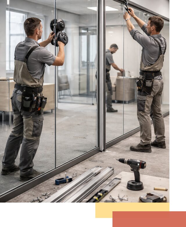 Стеклянные офисные перегородки под ключ в Назрани