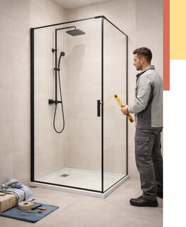 Стеклянные перегородки для душа в Назрани от 12840 руб. | Монтаж под ключ — ОТДЕЛОЧНИК-Нзр