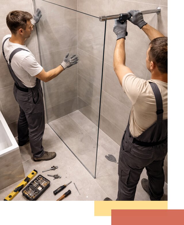 Стеклянные перегородки для душа в Назрани — изготовление и монтаж