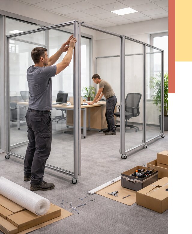 Мобильные офисные перегородки в Назрани от 12840 руб. — установка под ключ | ОТДЕЛОЧНИК-Нзр