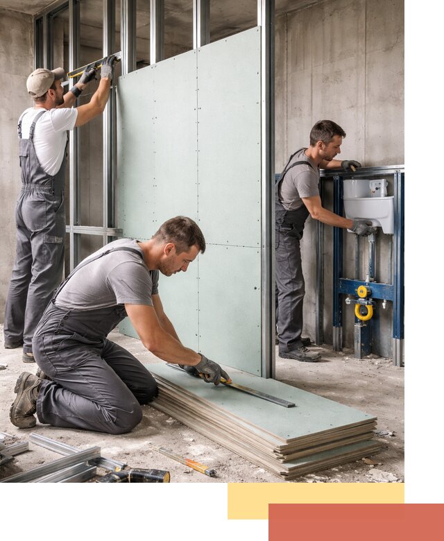 Монтаж и ремонт сантехнических перегородок в Назрани