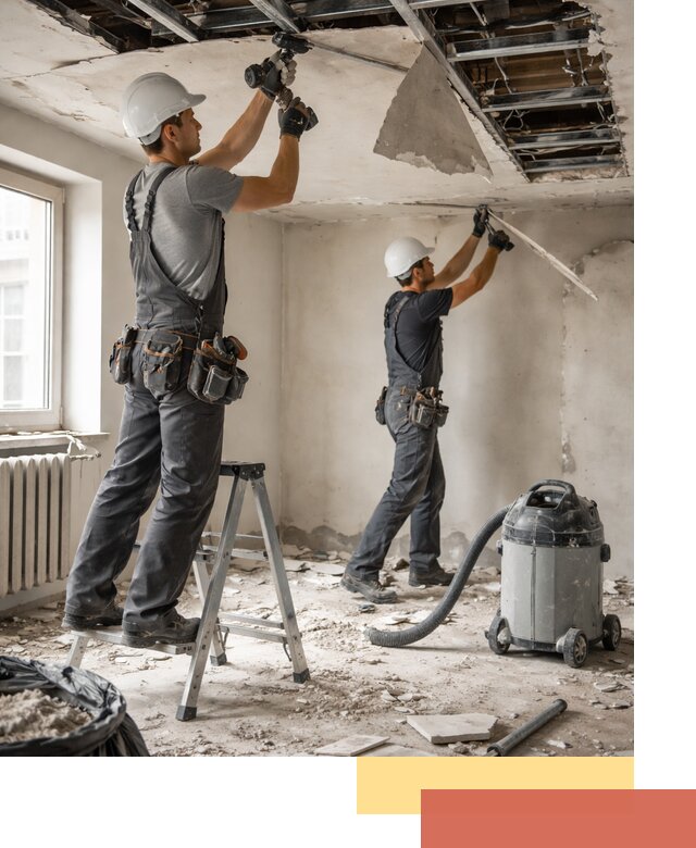 Демонтаж гипсокартонного потолка в Назрани быстро и аккуратно