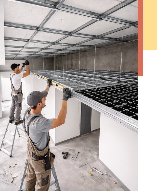 Монтаж потолка грильято в Назрани от 462 руб./м² — быстрая сборка под ключ | ОТДЕЛОЧНИК-Нзр