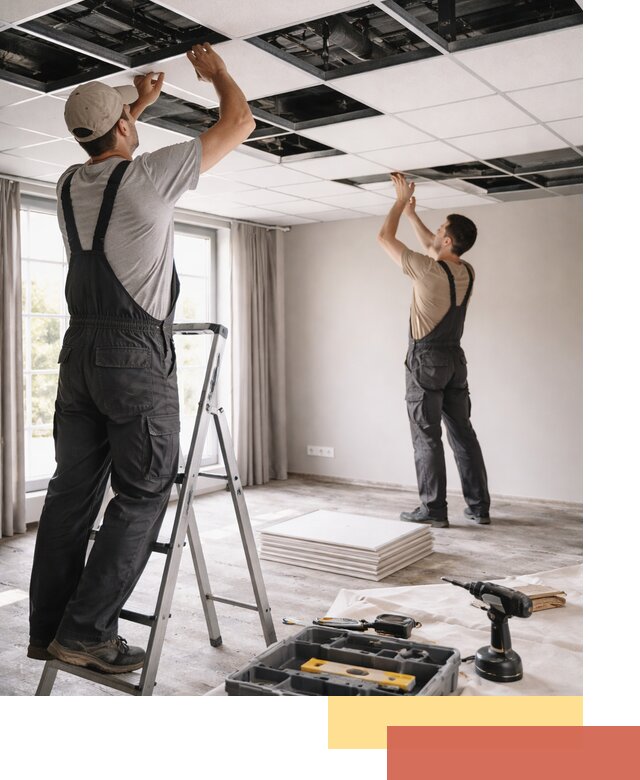 Замена плит подвесного потолка в Назрани быстро и качественно