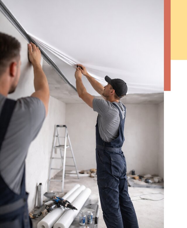 Монтаж матового натяжного потолка в Назрани от 4622 руб./м² — быстро и недорого | ОТДЕЛОЧНИК-Нзр