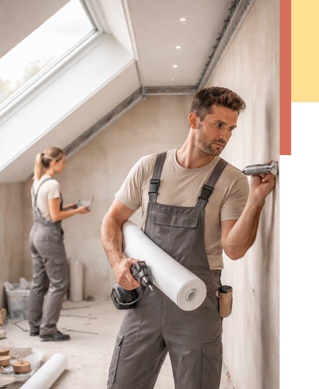 Монтаж натяжного потолка на мансарде в Назрани от 3595 руб. | ОТДЕЛОЧНИК-Нзр