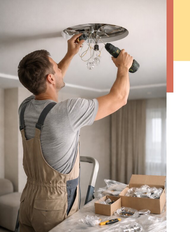 Установка люстры в натяжной потолок в Назрани от 1233 руб. | Быстро и недорого — ОТДЕЛОЧНИК-Нзр