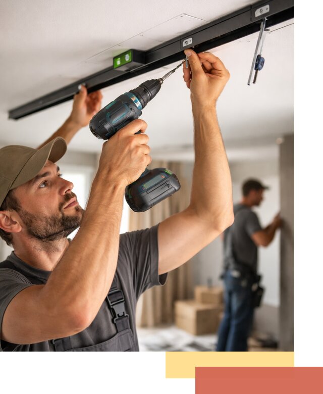 Установка трековых светильников в натяжной потолок в Назрани