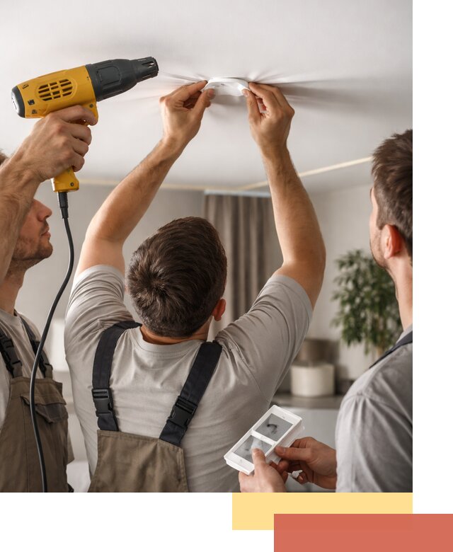 Ремонт прокола полотна натяжного потолка в Назрани